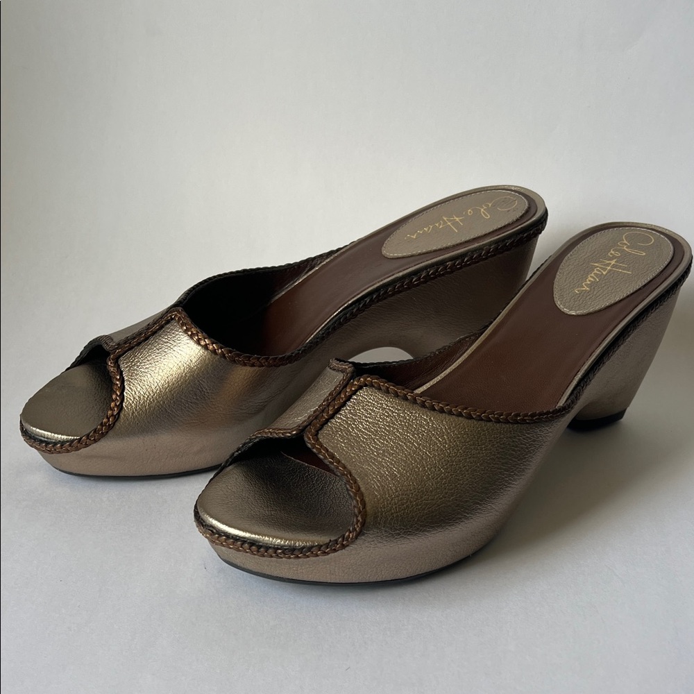 Cole Haan vintage Silver, Metalic Open-Toe Clog Mule new 9.5 - Picture 11 of 16